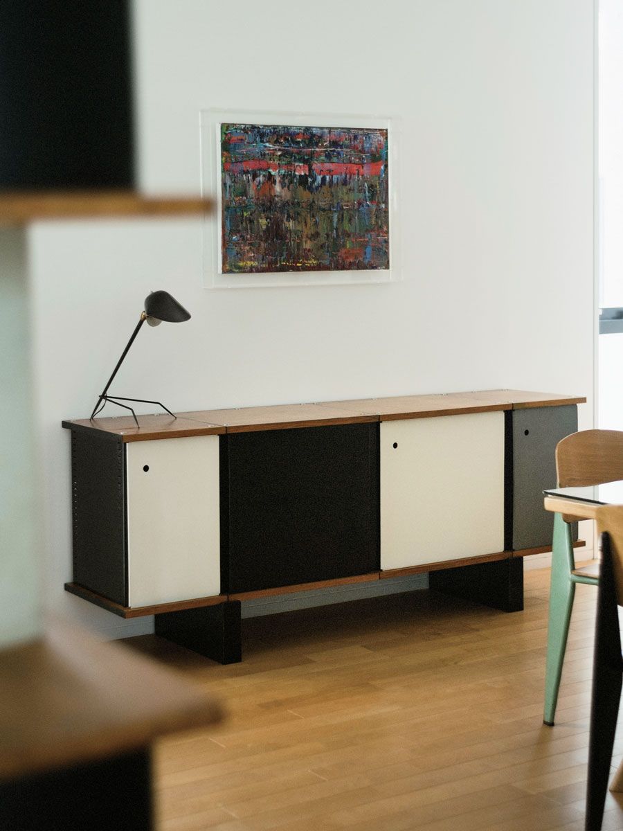 Furniture, Desk, Room, Table, Interior design, Computer desk, Sideboard, Architecture, Chest of drawers, Building, 