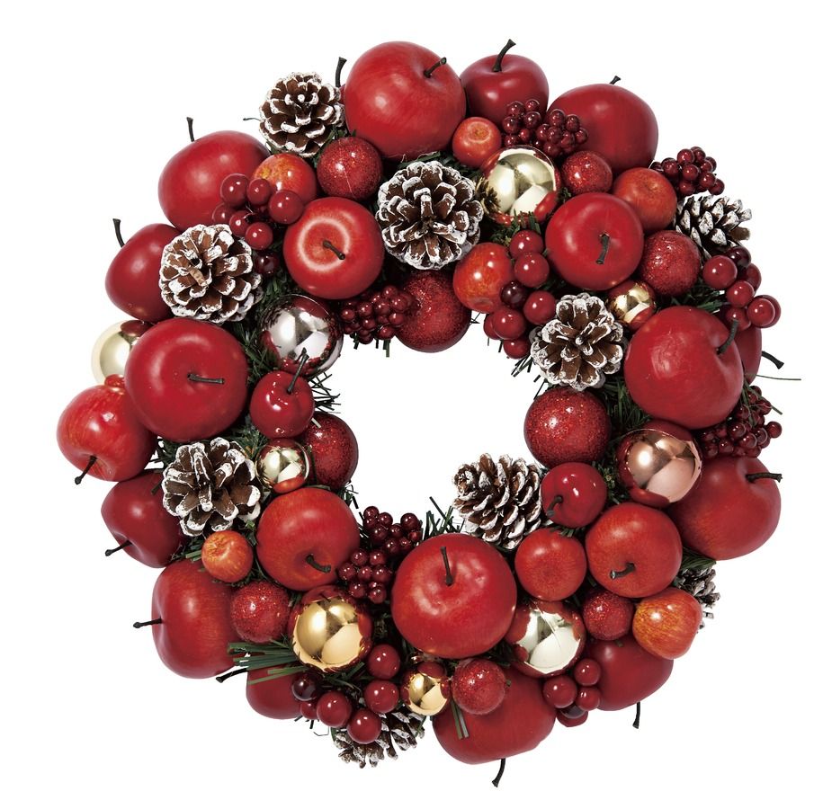 Christmas decoration, Wreath, Christmas ornament, Red, Bead, Ornament, Tree, Plant, Fashion accessory, Jewelry making, 