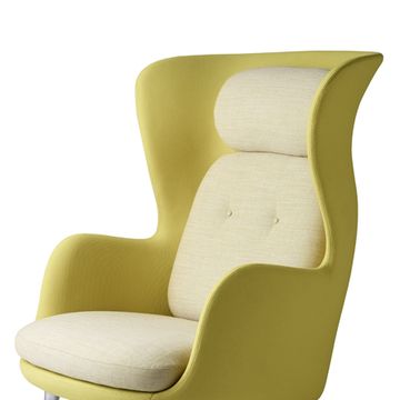 Yellow, Chair, Comfort, Furniture, Black, Armrest, Material property, Plastic, Club chair, 