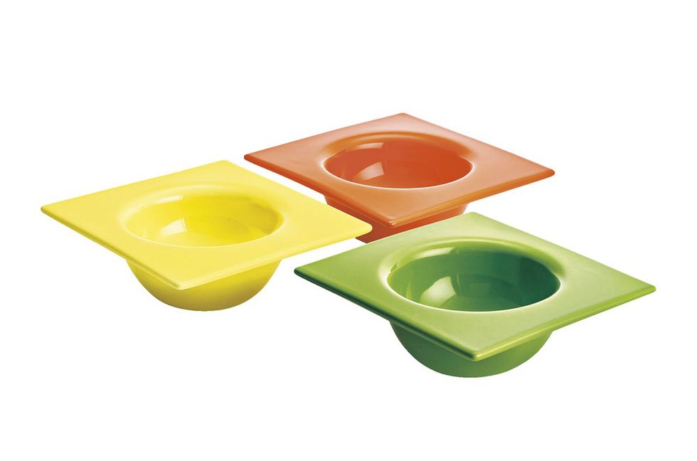 Product, Plastic, Orange, Yellow, Bowl, Tableware, Dishware, Rectangle, Egg cup, Tray, 