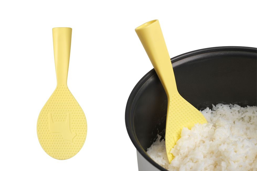 Yellow, Food, Ingredient, Rice, Cuisine, Kitchen utensil, Steamed rice, Recipe, White rice, Cookware and bakeware, 