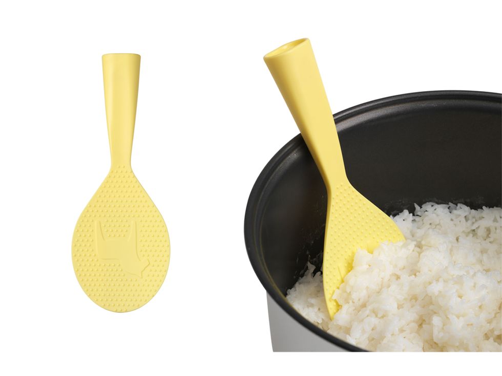 Yellow, Food, Ingredient, Rice, Cuisine, Kitchen utensil, Steamed rice, Recipe, White rice, Cookware and bakeware, 