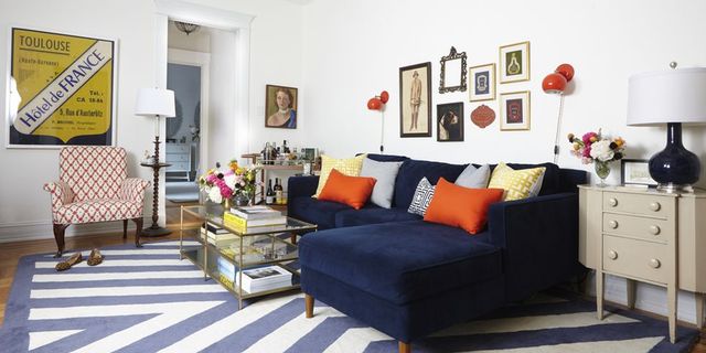 Living room, Furniture, Room, Interior design, Orange, Couch, Yellow, Property, Home, studio couch, 