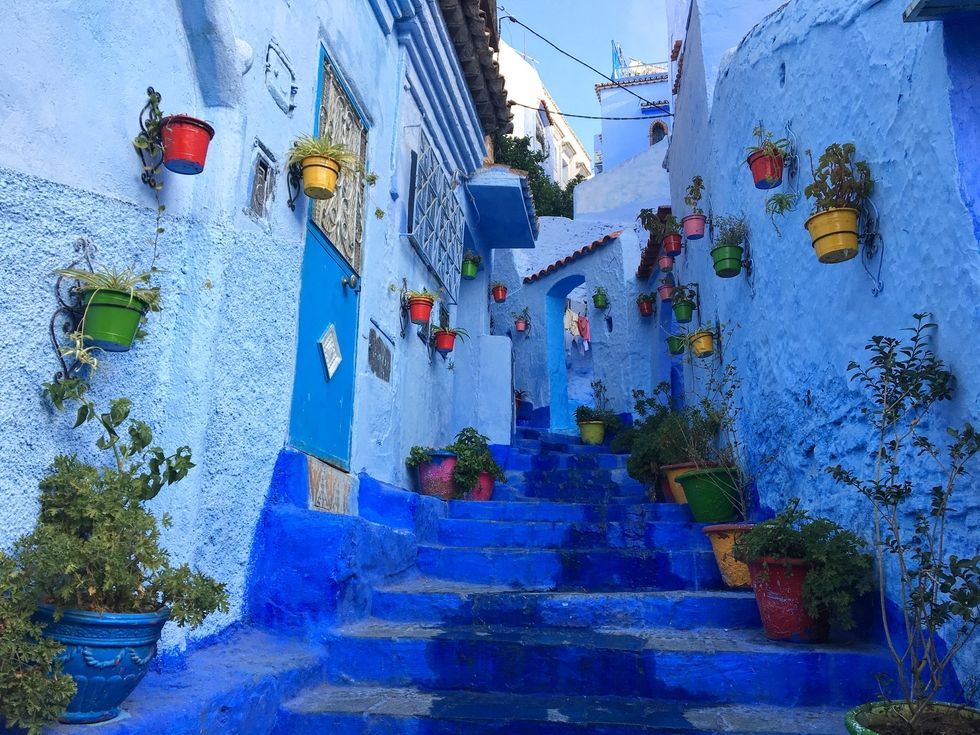 Stairs, Blue, Majorelle blue, Town, Azure, Paint, World, Alley, Aqua, Snow, 