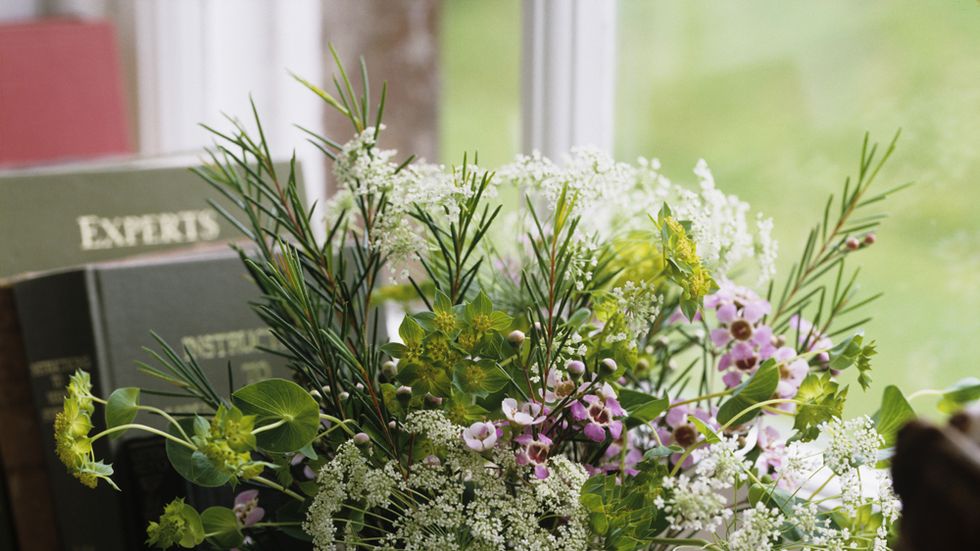 Flowerpot, Plant, Flower, Interior design, Bouquet, Petal, Vase, Artifact, Floristry, Flower Arranging, 