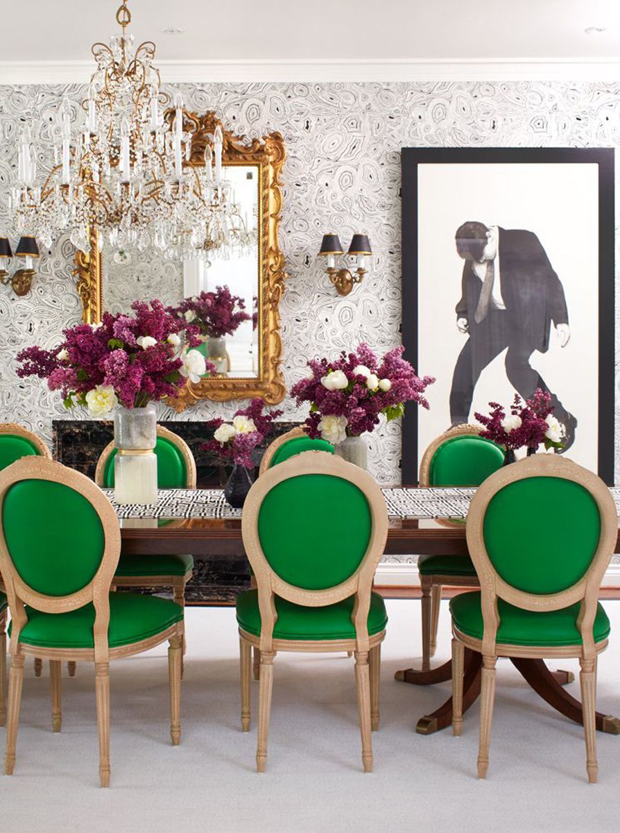 Green, Furniture, Room, Interior design, Table, Chair, Interior design, Flower Arranging, Chandelier, Light fixture, 
