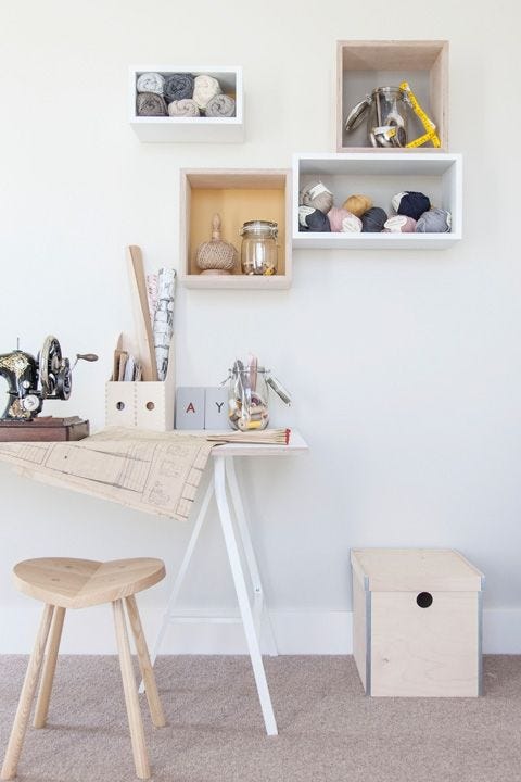 Room, Furniture, Wall, Interior design, Shelving, Stool, Interior design, Paint, Picture frame, Collection, 