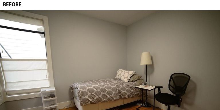 Room, Furniture, Laminate flooring, Floor, Property, Bed, Bed frame, Wood flooring, Bedroom, Wall, 