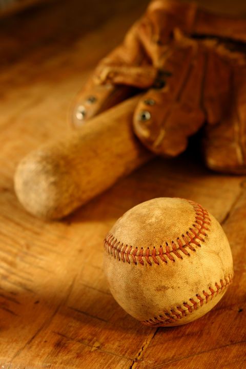 Wood, Baseball glove, Vintage base ball, Hardwood, Baseball bat, Baseball, Ball, 