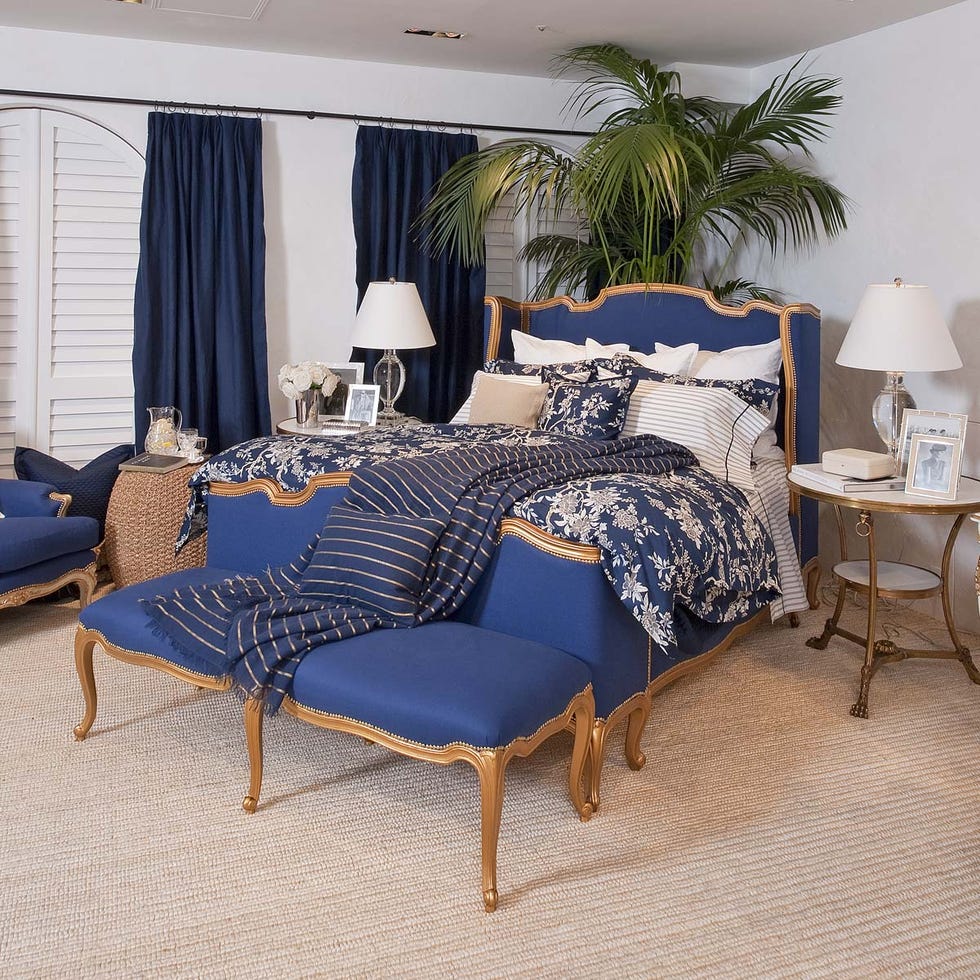 Blue, Interior design, Room, Furniture, Floor, Textile, Home, Lamp, Wall, Interior design, 