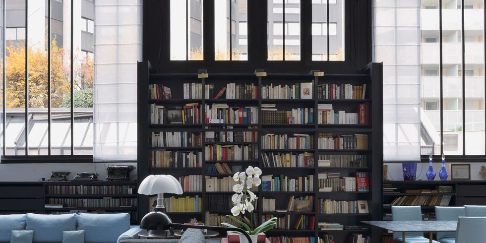 Building, Library, Furniture, Room, Architecture, Bookcase, Interior design, Public library, Table, Shelving, 