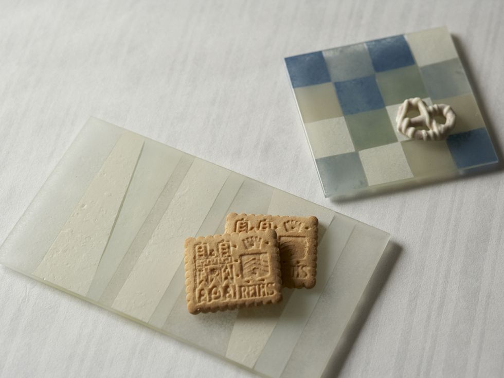 Rectangle, Finger food, Square, Paper product, Baked goods, Paper, Craft, 