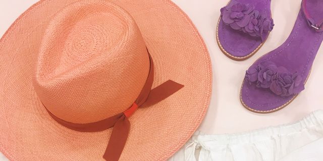 Hat, Pink, Headgear, Costume accessory, Sun hat, Orange, Purple, Peach, Costume hat, Beige, 