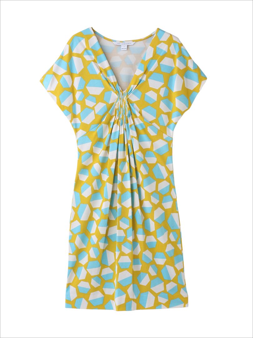 Blue, Yellow, Green, Sleeve, Pattern, Textile, Collar, Aqua, Dress, One-piece garment, 