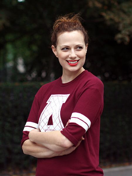 Lip, Sleeve, Red, Happy, Elbow, Facial expression, Tooth, Long-sleeved t-shirt, Youth, Maroon, 