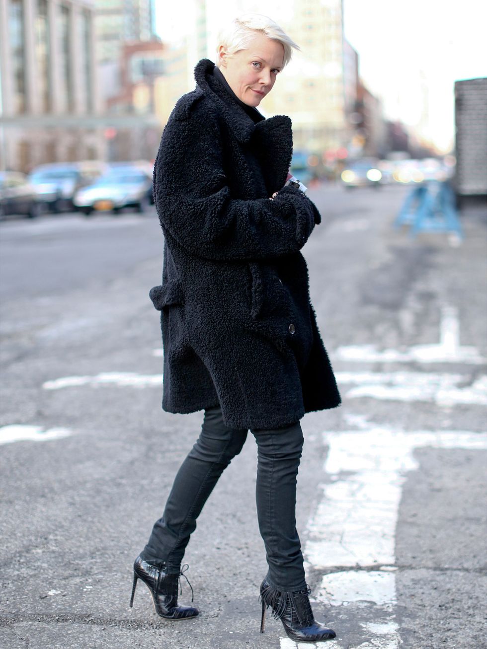 Clothing, Footwear, Winter, Infrastructure, Road, Textile, Street, Outerwear, Coat, Street fashion, 