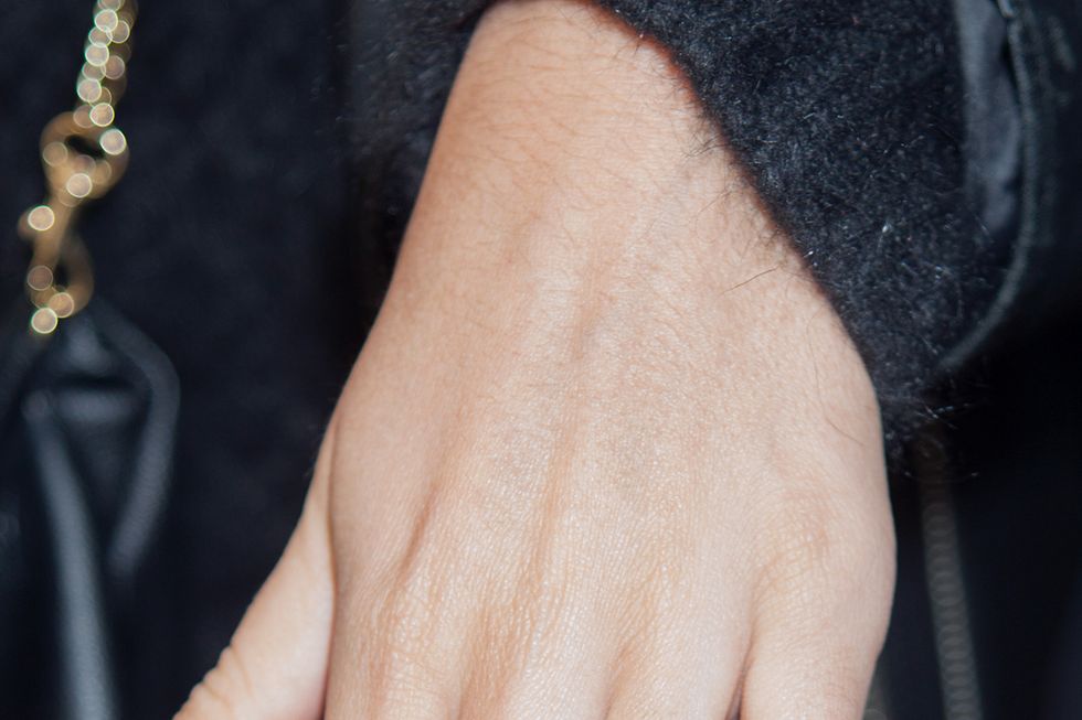 Finger, Skin, Wrist, Nail, Jewellery, Gesture, Black, Thumb, Holding hands, Ring, 