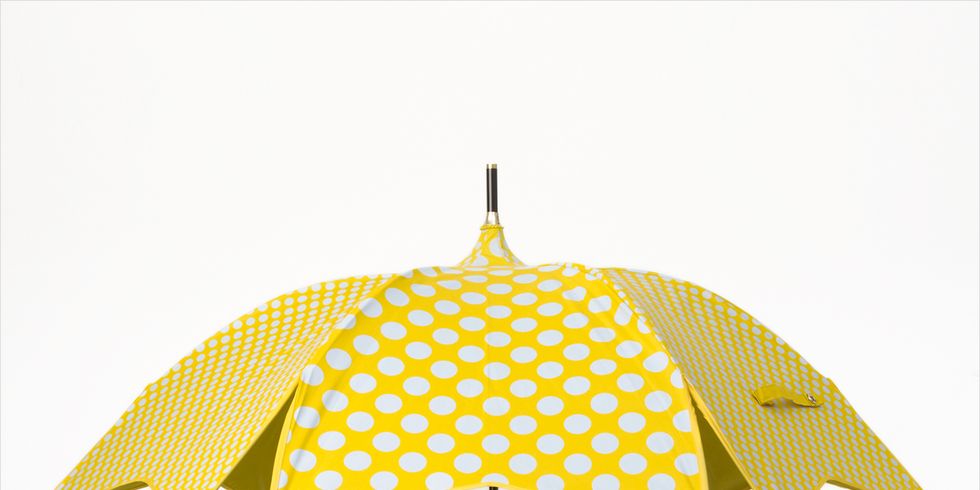 Umbrella, Yellow, Line, Tints and shades, Lighting accessory, Material property, Shade, Symmetry, Lampshade, 