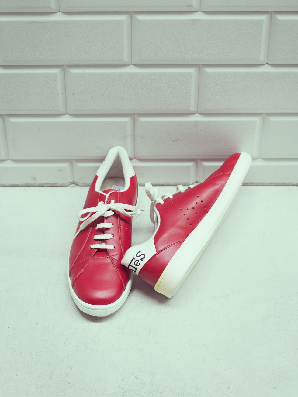 Footwear, Shoe, Red, White, Carmine, Maroon, Material property, Brand, Walking shoe, Close-up, 