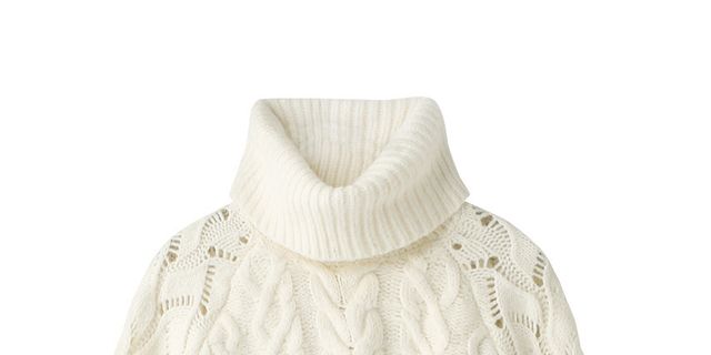 Product, Sleeve, Textile, White, Sweater, Collar, Pattern, Fashion, Woolen, Ivory, 