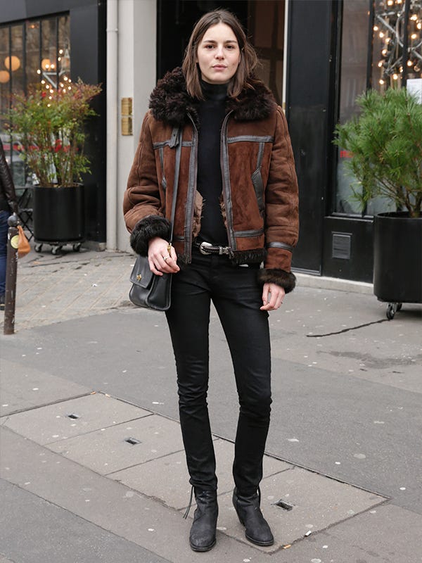 Clothing, Brown, Trousers, Flowerpot, Textile, Jacket, Outerwear, Style, Street fashion, Leather, 