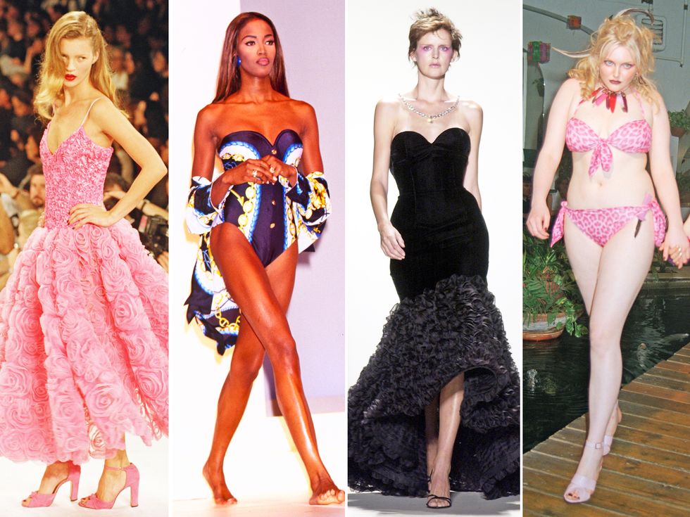 Clothing, Shoulder, Dress, Waist, Pink, Style, One-piece garment, Fashion model, Fashion, Pattern, 