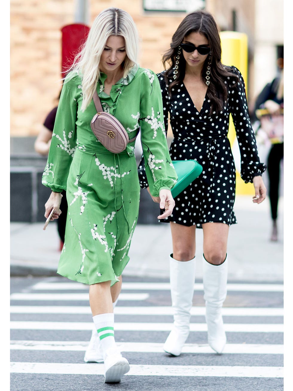 Green, Clothing, Street fashion, Fashion, Polka dot, Footwear, Outerwear, Yellow, Snapshot, Eyewear, 