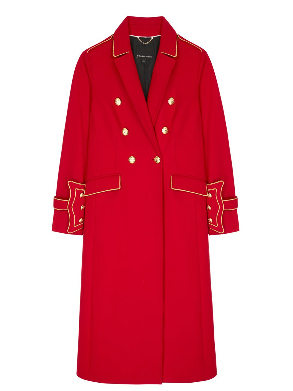 Clothing, Coat, Overcoat, Outerwear, Red, Trench coat, Sleeve, Robe, Frock coat, Day dress, 