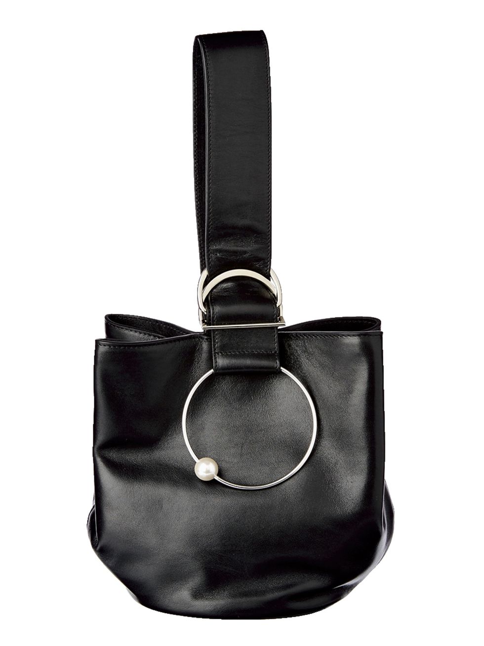 Product, Style, Bag, Black, Leather, Shoulder bag, Cosmetics, Material property, Strap, Silver, 