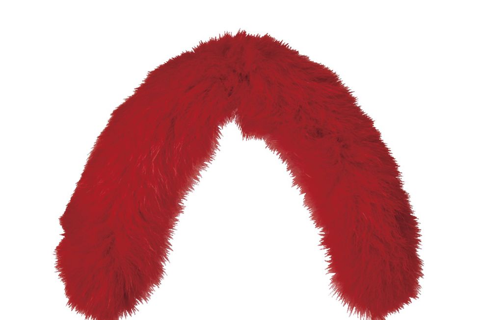 Red, Fur, Feather, Fashion accessory, Costume accessory, Textile, Natural material, 