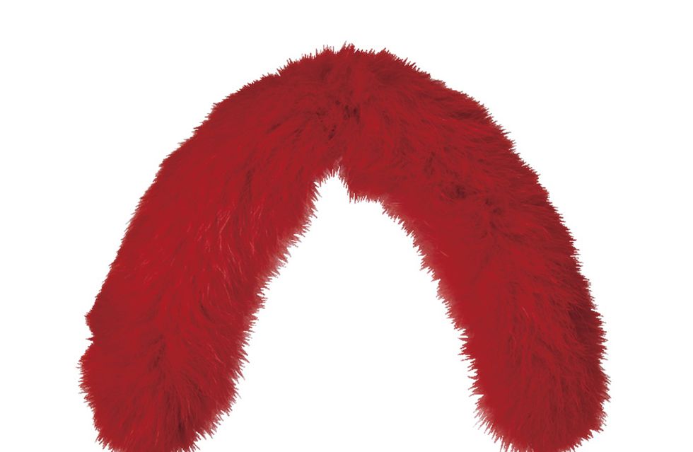 Red, Fur, Feather, Fashion accessory, Costume accessory, Textile, Natural material, 