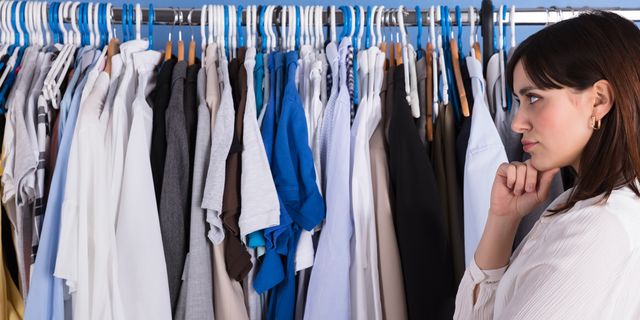 Textile, Room, Clothes hanger, Fashion, Eyelash, Collection, Fashion design, Closet, Dry cleaning, Wardrobe, 
