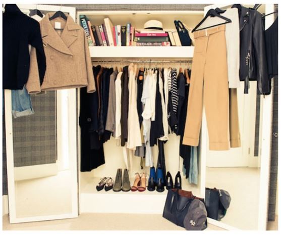 Clothes hanger, Closet, Room, Wardrobe, Furniture, Shelf, Boutique, Cupboard, 