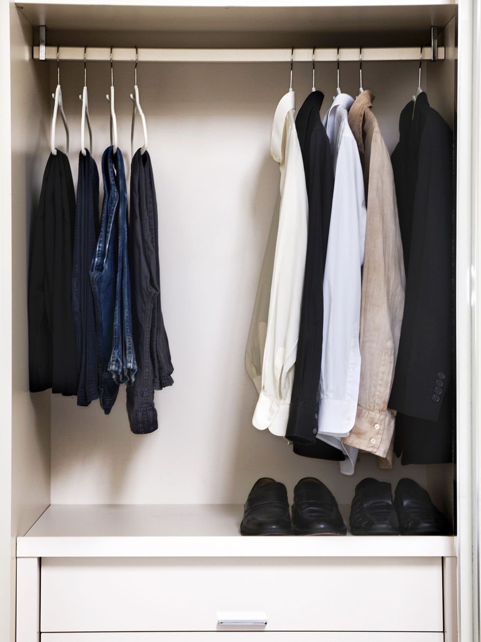 Room, Textile, Clothes hanger, Shelving, Fashion, Black, Collection, Shelf, Grey, Closet, 