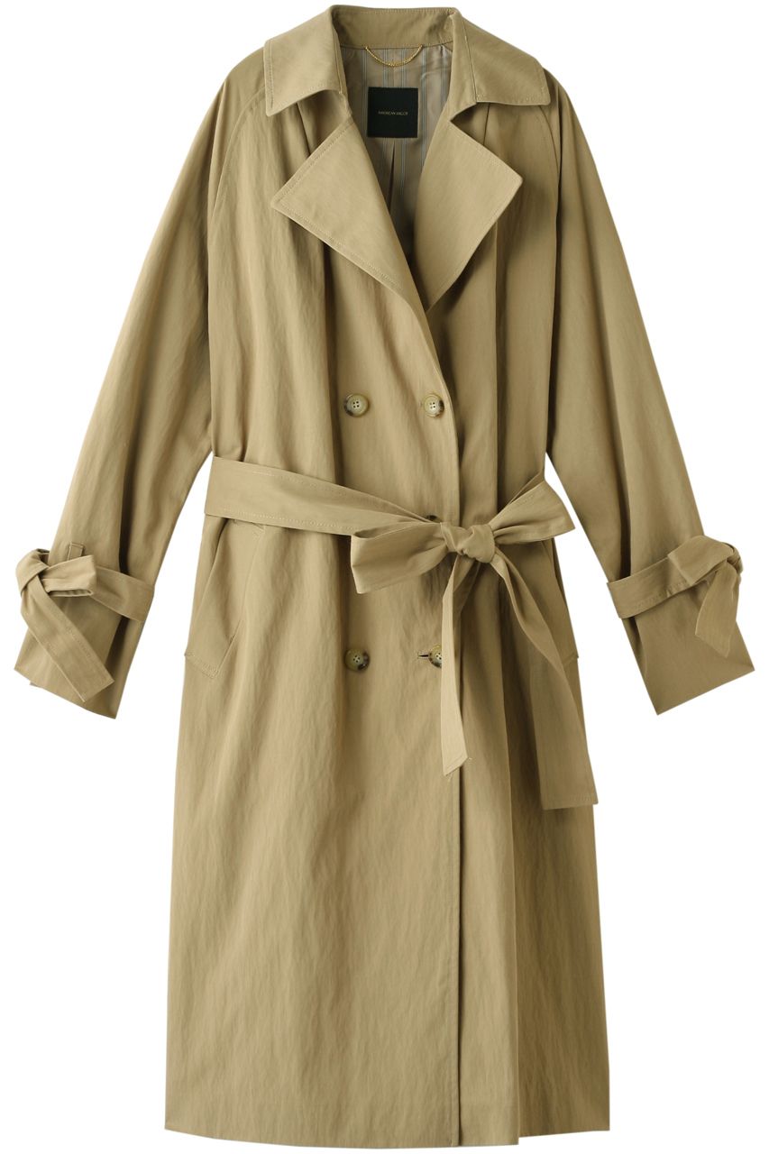 Clothing, Trench coat, Coat, Outerwear, Overcoat, Robe, Duster, Sleeve, Day dress, Beige, 