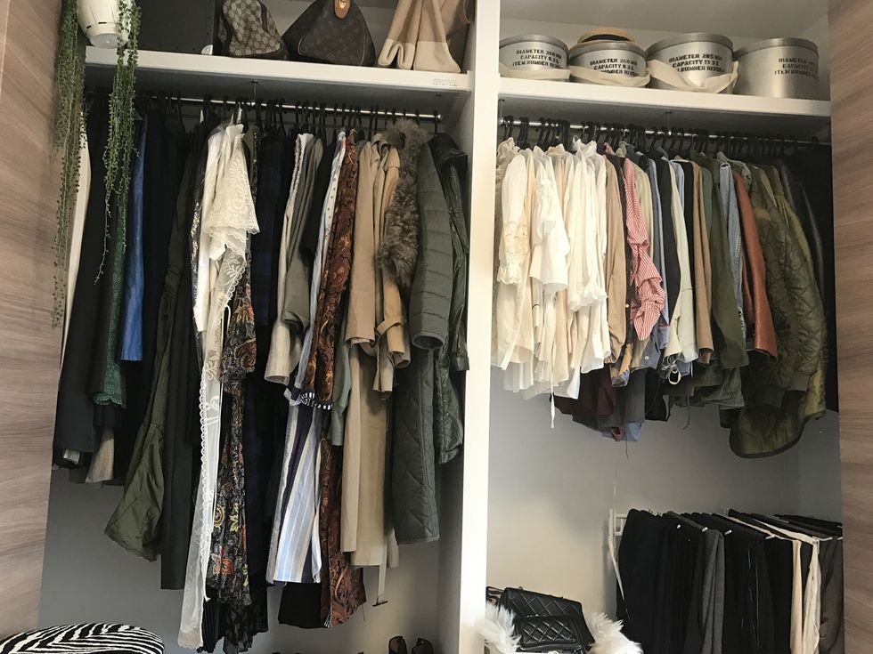 Room, Clothes hanger, Collection, Closet, Shelving, Wardrobe, Outlet store, Shelf, Retail, Home accessories, 