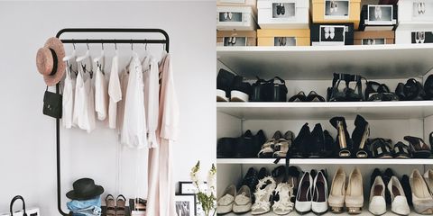 Closet, Room, Footwear, Shelf, Clothes hanger, Shoe, Boutique, Furniture, Wardrobe, Collection, 