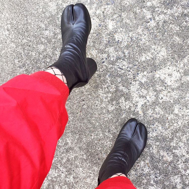 Footwear, Human leg, Red, Carmine, Black, Grey, Leather, Synthetic rubber, Walking shoe, Dress shoe, 