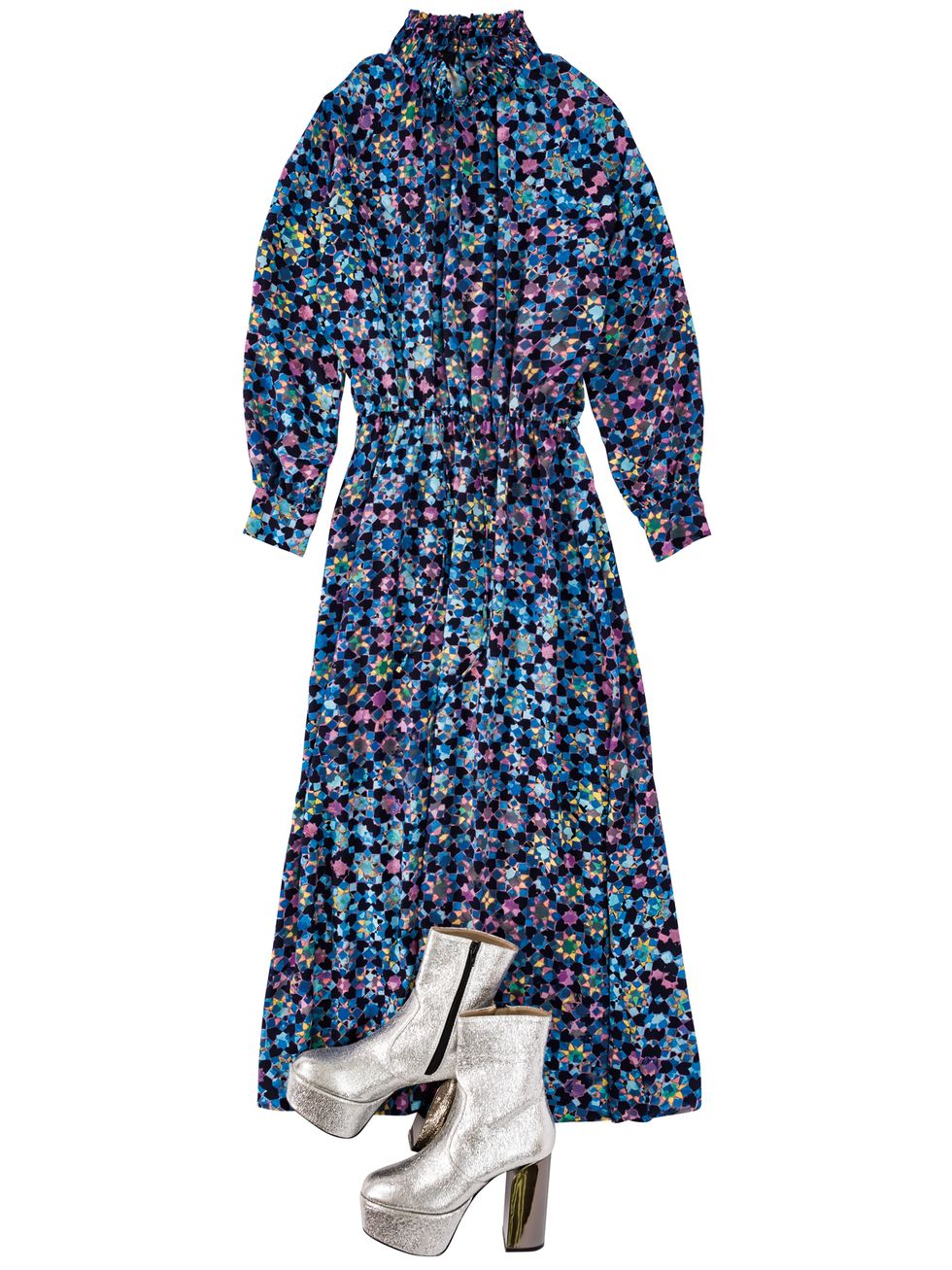 Clothing, Blue, Dress, Sleeve, Purple, Outerwear, Robe, Day dress, Trench coat, Coat, 