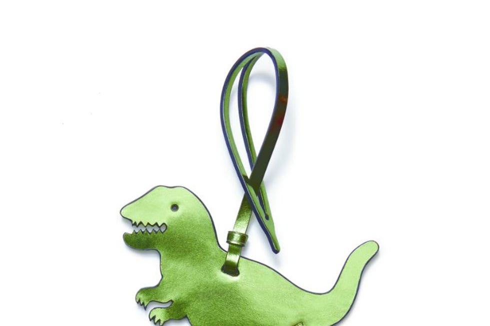 Dinosaur, Animal figure, Green, Tyrannosaurus, Holiday ornament, Pendant, Triceratops, Fashion accessory, Ornament, 