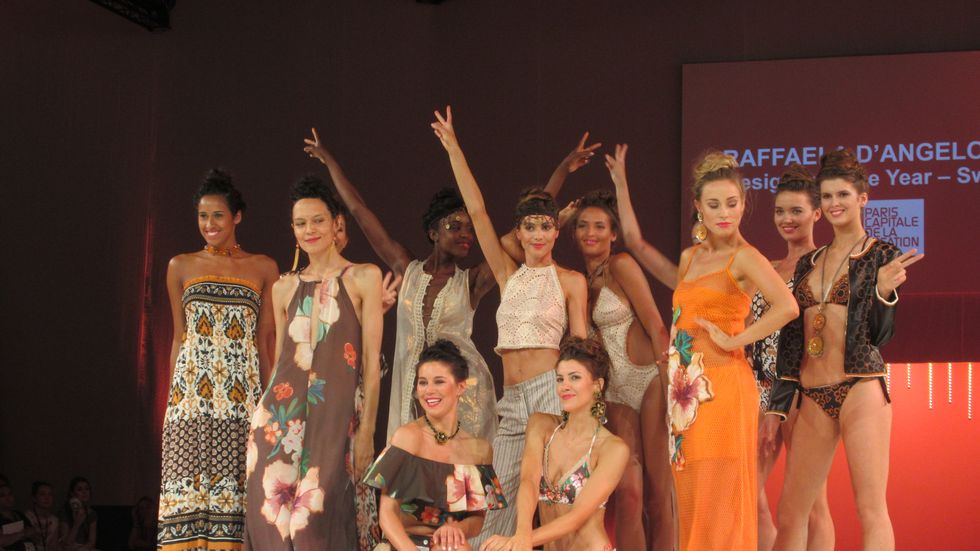 Fashion, Public event, Competition, Stage, Model, Fashion design, Stage equipment, Makeover, Fashion model, One-piece garment, 