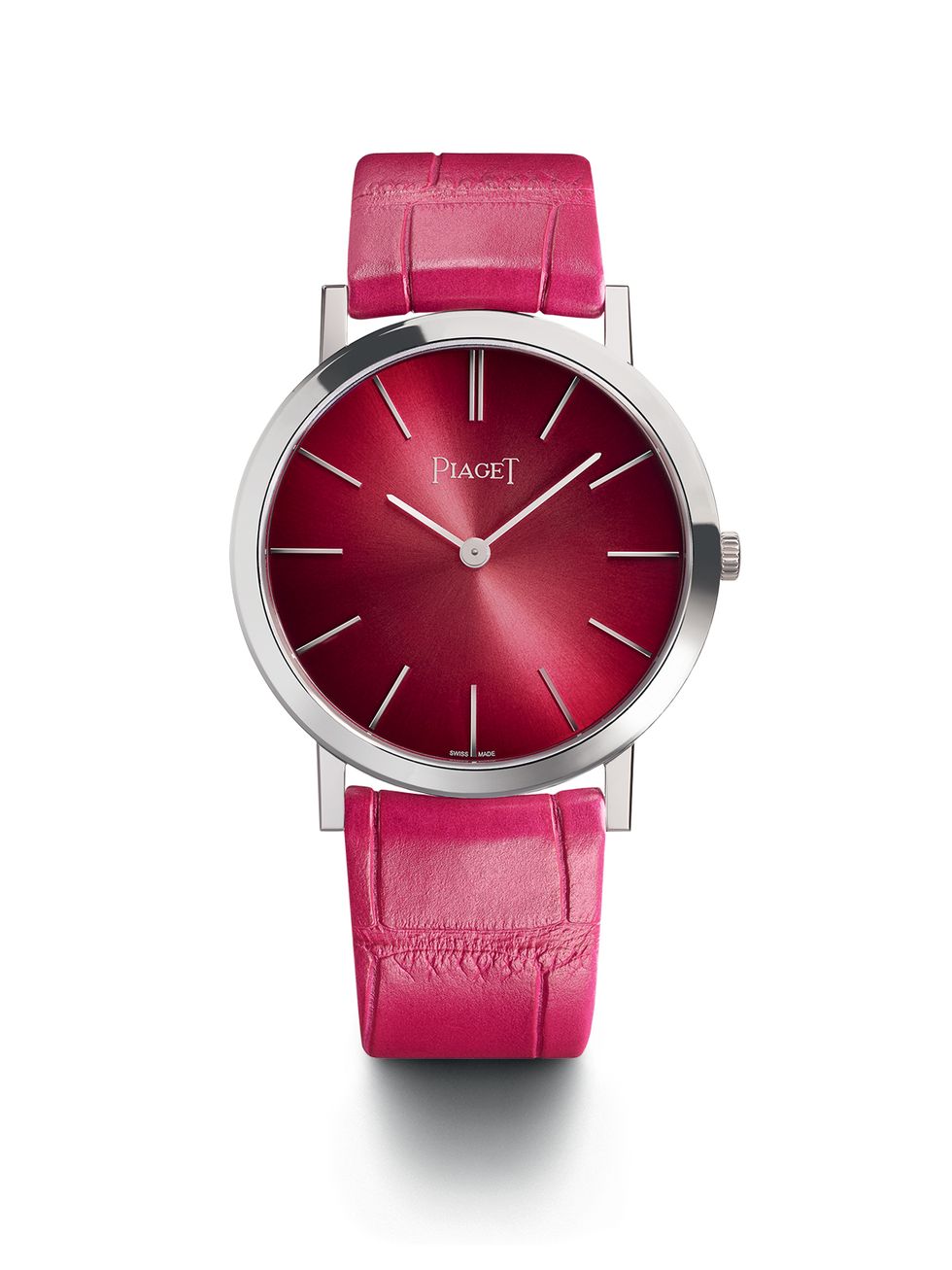 Watch, Analog watch, Watch accessory, Pink, Strap, Magenta, Fashion accessory, Product, Jewellery, Material property, 