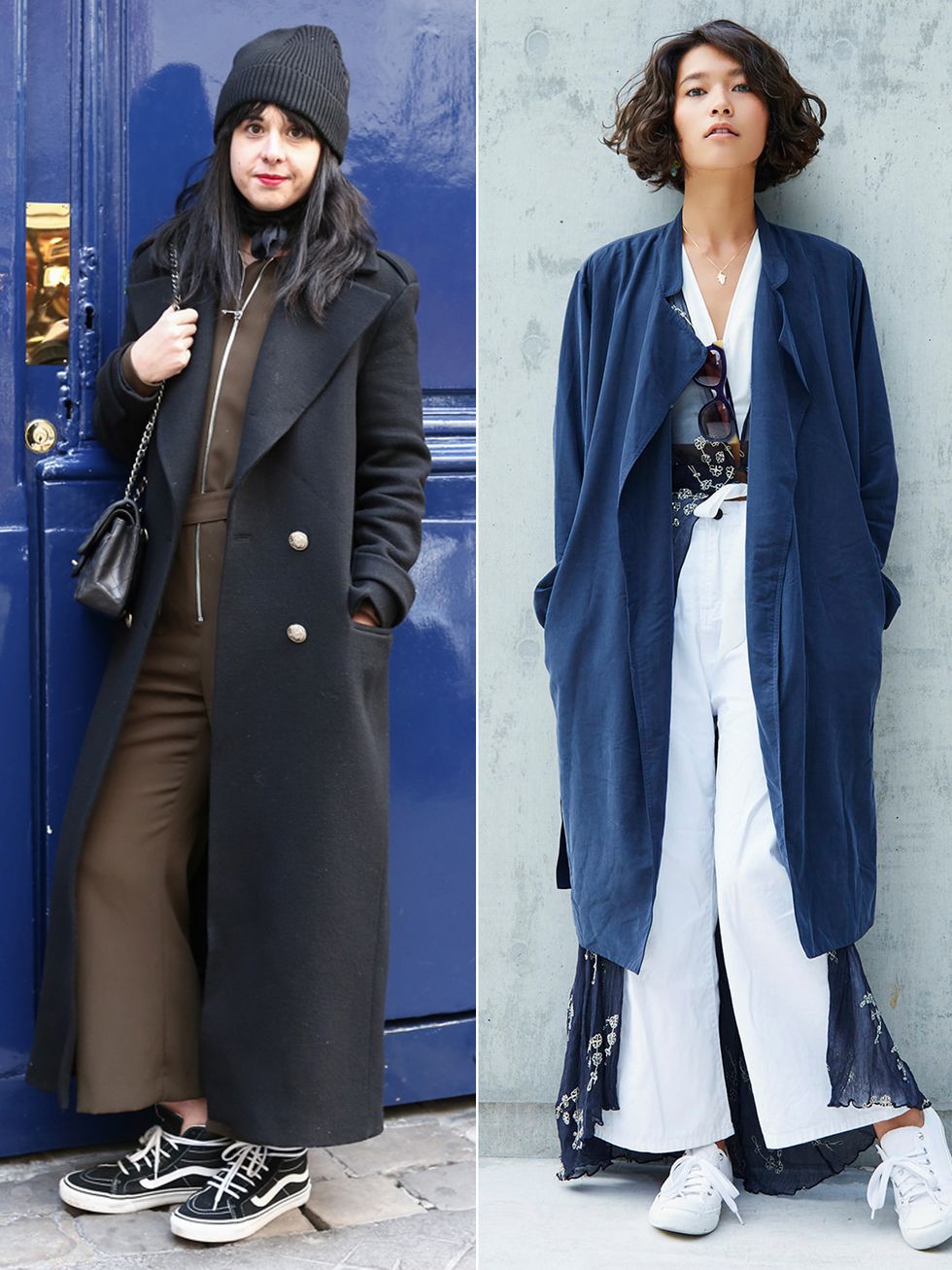 Clothing, Footwear, Blue, Sleeve, Collar, Coat, Textile, Outerwear, Style, Street fashion, 