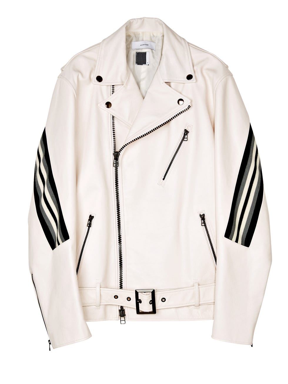 Clothing, White, Jacket, Outerwear, Sleeve, Leather, Leather jacket, Beige, Textile, Top, 