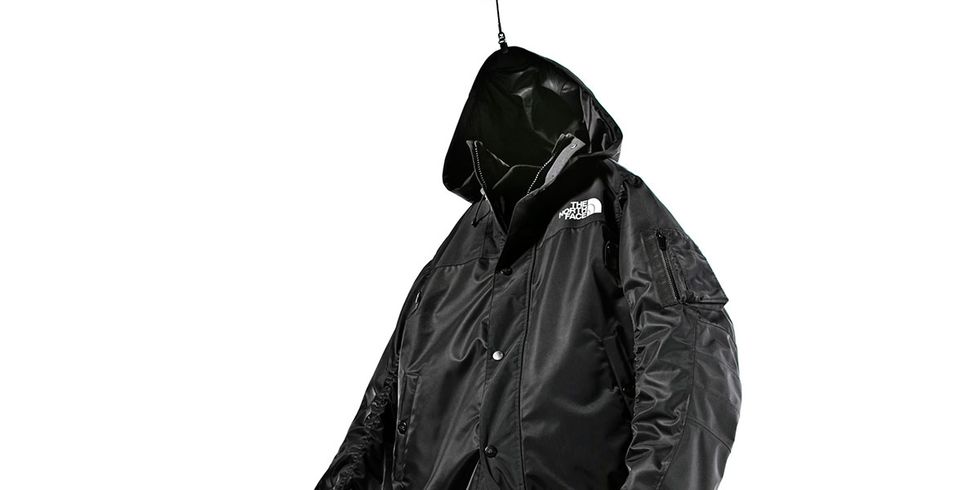 Black, Outerwear, Clothing, Jacket, Hood, Sleeve, Black-and-white, Hoodie, Windbreaker, Raincoat, 