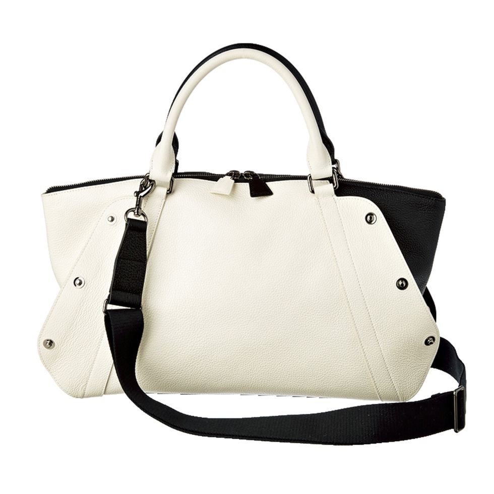 Handbag, Bag, White, Shoulder bag, Fashion accessory, Beige, Leather, Material property, Tote bag, Font, 