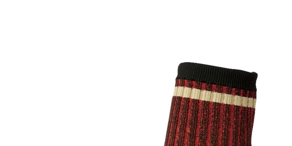 Sock, Red, Costume accessory, Carmine, Maroon, Wool, Woolen, Boot, Coquelicot, Synthetic rubber, 