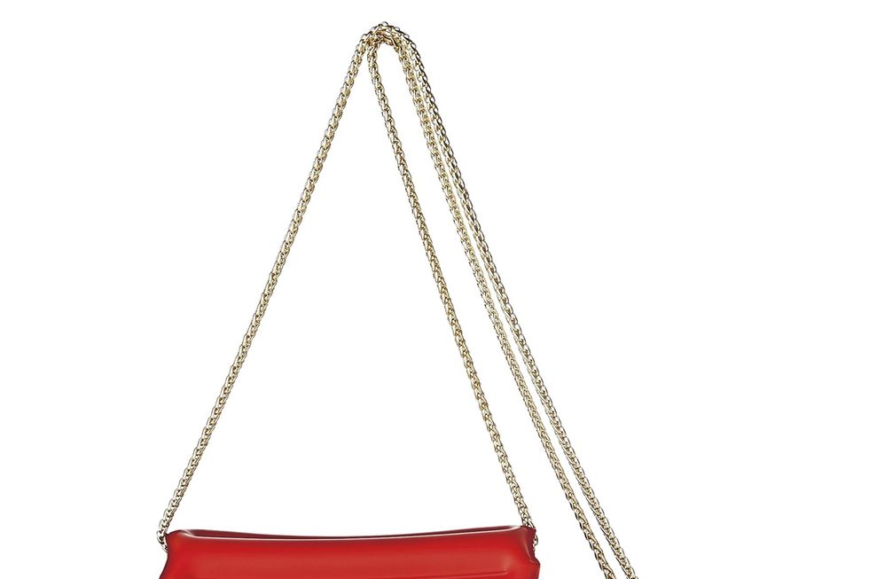 Bag, Handbag, Shoulder bag, Red, Fashion accessory, Leather, Material property, Font, Strap, Hobo bag, 