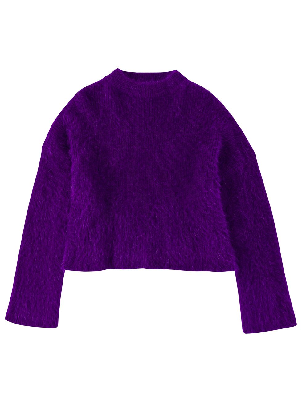Clothing, Violet, Purple, Sleeve, Outerwear, Magenta, Jacket, Sweater, Bolero jacket, Fur, 