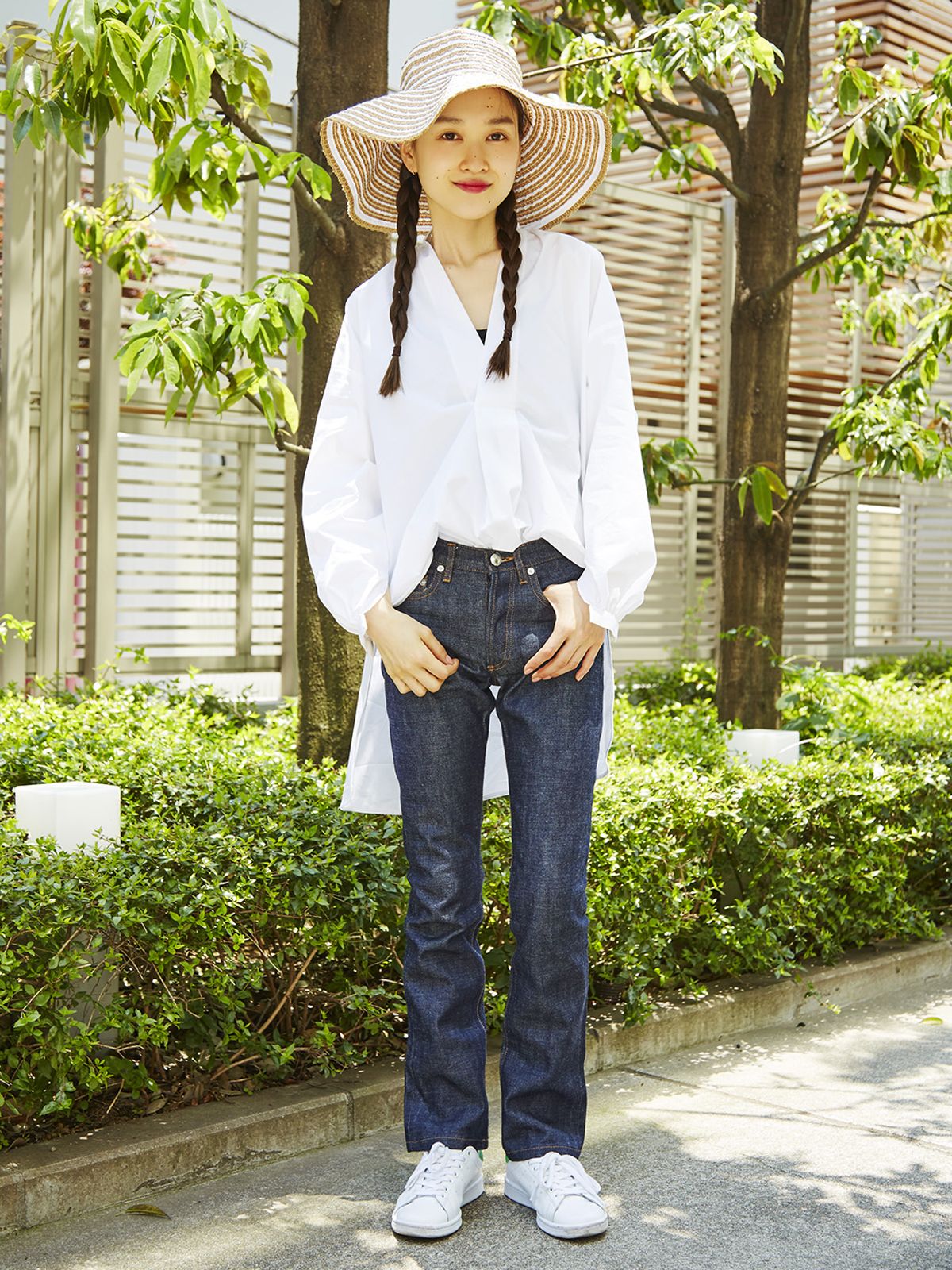 ALLER デニム エフェクト シャツドレス D-INNY Sleeveless midi dress with denim effect｜グレー